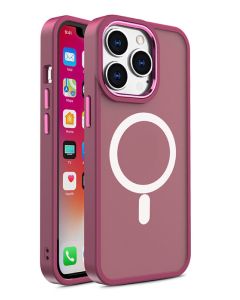 Magnetic Color Matte MagSafe Hybrid Case Burgundy (iPhone 15 Pro Max)