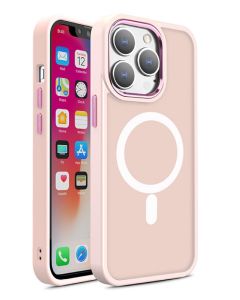 Magnetic Color Matte MagSafe Hybrid Case Pink (iPhone 15 Pro Max)