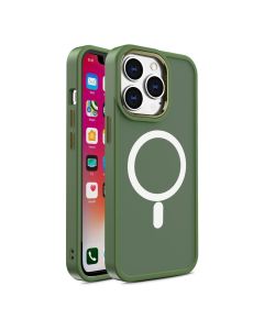 Magnetic Color Matte MagSafe Hybrid Case Green (iPhone 15 Plus)