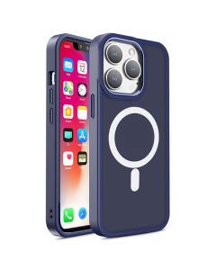 Magnetic Color Matte MagSafe Hybrid Case Navy Blue (iPhone 15 Pro)