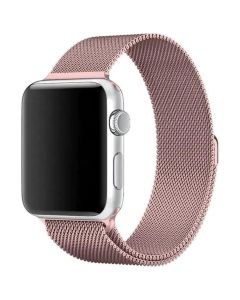 Magnetic Milanese Bracelet Stainless Steel Pink για Apple Watch 38/40/41mm (1/2/3/4/5/6/7/8/SE)