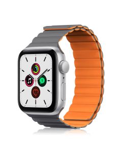 Kingxbar Magnetic Loop Strap Grey / Orange - Apple Watch 38/40/41mm (1/2/3/4/5/6/7/SE)