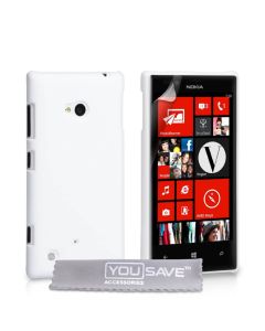YouSave Hard Hybrid Cover Πλαστική Θήκη (NO-KA01-Z251) White + Screen Protector (Nokia Lumia 720)
