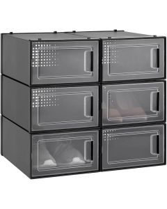 Navaris Set of 6 Shoe Storage Boxes (49045.06.01) Σετ με 6 Κουτιά Αποθήκευσης Υποδημάτων - Black