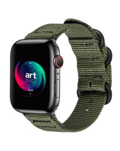 Nylon Braided Strap Υφασμάτινο Λουράκι Apple Watch 40/41/42mm (4/5/6/7/8/9/10/11/SE) Army Green