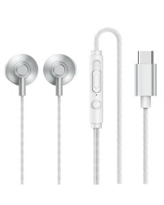 Remax RM-711a In-Ear Headphones Type-C Hands Free Ακουστικά - Silver