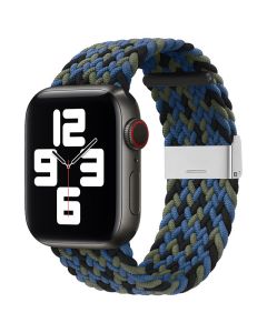 Strap Fabric Band Υφασμάτινο Πλεκτό Λουράκι Multicolor Blue για Apple Watch 38/40/41mm (1/2/3/4/5/6/7/8/SE)