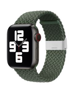 Strap Fabric Band Υφασμάτινο Πλεκτό Λουράκι Green για Apple Watch 38/40/41mm (1/2/3/4/5/6/7/8/SE)