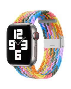 Strap Fabric Band Υφασμάτινο Πλεκτό Λουράκι Multicolor Gray για Apple Watch 38/40/41mm (1/2/3/4/5/6/7/8/SE)