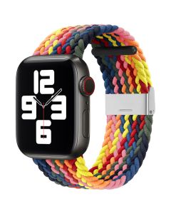 Strap Fabric Band Υφασμάτινο Πλεκτό Λουράκι Multicolor Black για Apple Watch 42/44/45/49mm (1/2/3/4/5/6/7/8/SE/ULTRA)