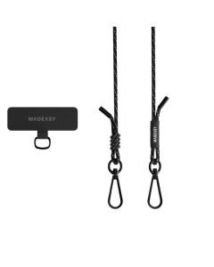 MagEasy Strap + Strap Card (MPHIPH063RL22) Universal Neck Strap Λουράκι - Reflect Black