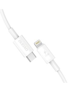 Dudao L6W Charging and Data Transfer Cable 30W Καλώδιο Φόρτισης Type-C PD to Lightning 1m - White