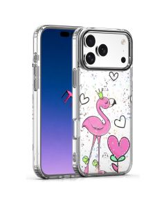Ultra Trendy 3D Print Back Cover Case Θήκη Love - Flamingo and Heart (iPhone 17 Pro Max)