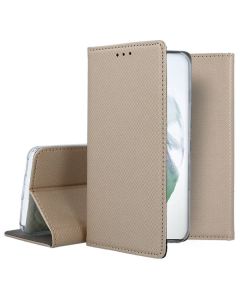 Forcell Smart Book Case με Δυνατότητα Stand Θήκη Πορτοφόλι Gold (Samsung Galaxy S22 Ultra 5G)