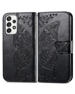 Fashion Wallet Case Θήκη Πορτοφόλι με Δυνατότητα Stand - Black Butterfly (Samsung Galaxy A53 5G)