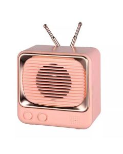 DW02 Retro TV Bluetooth Speaker Ασύρματο Ηχείο - Pink