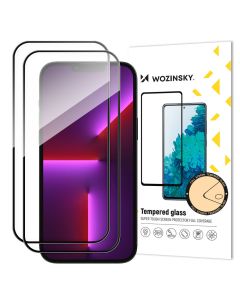 Wozinsky Full Glue Full Face Case Friendly 2Pack Black Αντιχαρακτικό Γυαλί 9H Tempered Glass (iPhone 14 Pro Max)