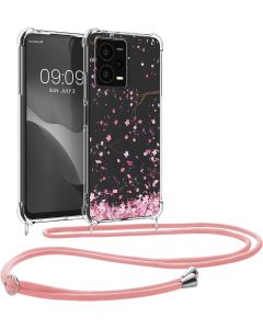 KWmobile Crossbody Silicone Case with Neck Cord Lanyard Strap (60717.01) Cherry Blossom (Xiaomi Redmi Note 12 Pro Plus)