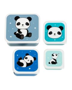 A Little Lovely Company Lunch Box 4x Set Δοχεία Φαγητού - Panda