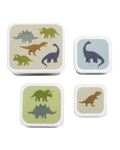 A Little Lovely Company Lunch Box 4x Set Δοχεία Φαγητού - Dinosaurs