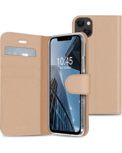 Accezz Booklet Wallet Case Θήκη Πορτοφόλι με Stand - Gold (iPhone 13)