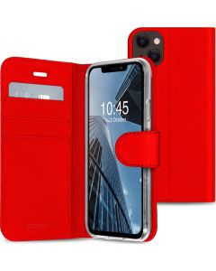 Accezz Booklet Wallet Case Θήκη Πορτοφόλι με Stand - Red (iPhone 13)