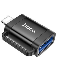 HOCO UA31A OTG Adapter Αντάπτορας USB A Female σε Lightning Male - Black - MT83138