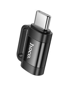 HOCO UA31E 3A OTG Adapter Αντάπτορας Lightning Female σε Type C Male - Black - MT82989