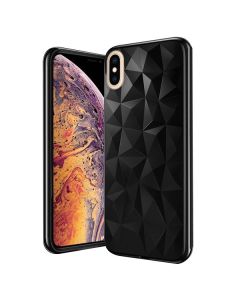 Forcell Air Prism 3D Pattern Flexible Θήκη Σιλικόνης Black (iPhone Xs Max)