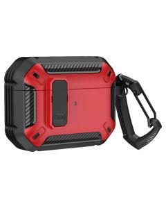 Armor Shockproof Airpods 4 Case with Carabiner Θήκη για Apple AirPods 4 - Red