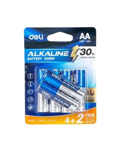 Deli E82900 Alkaline batteries AA LR6 Αλκαλικές Μπαταρίες AA 1.5V 4+2 Τεμάχια