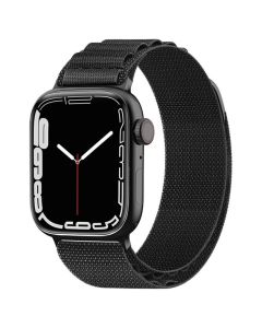 Alpine Strap with Steel Buckle Υφασμάτινο Λουράκι Apple Watch 42/44/45/49mm (1/2/3/4/5/6/7/8/9/SE/ULTRA) Black