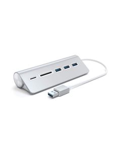 SATECHI Aluminum USB 3.0 Hub and Card Reader - Silver