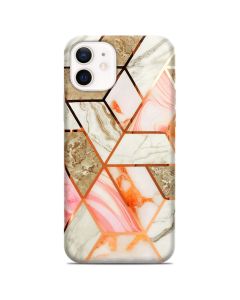 Cosmo Marble Silicone Case Θήκη Σιλικόνης Design 04 White / Pink (iPhone 12 Mini)