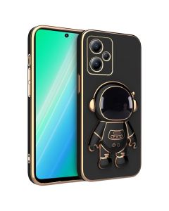 Astronaut Electro Plate Silicone Stand Case - Black (Xiaomi Redmi Note 12 5G / Poco X5 5G)