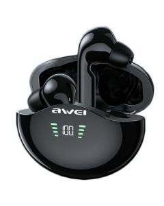 AWEI TWS T12P Bluetooth Earphone Wireless Earbuds with Charging Box - Black