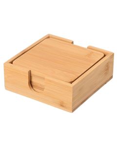 Estia Bamboo Essentials Σουβέρ Σετ 5τμχ με Ξύλινη Θήκη 11x11cm