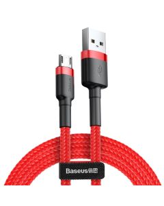 Baseus Cafule Braided Καλώδιο Φόρτισης (CAMKLF-B09) 2.4A Micro USB 1m Red