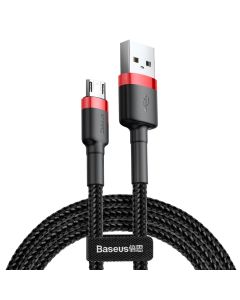 Baseus Cafule Braided Καλώδιο Φόρτισης (CAMKLF-C91) 1.5A Micro USB 2m Black / Red