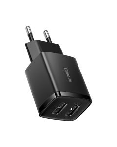 Baseus Compact Wall Charger (CCXJ010201) 10.5W 2xUSB - Black