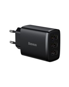 Baseus Compact Wall Charger (CCXJ020101) 17W 3xUSB - Black