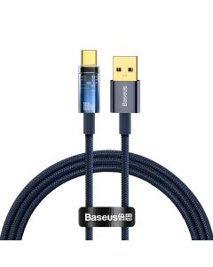 Baseus Explorer Series Auto Power-Off 100W Fast Charging Καλώδιο Φόρτισης (CATS000203) USB-A to Type-C 1m Blue