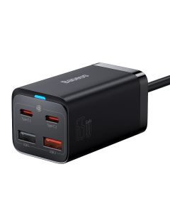 Baseus GaN3 Pro Wall Charger (CCGP040101) 65W 2 x USB Type-C / 2 x USB QC4.0 PD + Type-C to Type-C Cable 1m Black