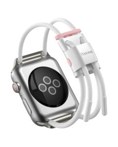 Baseus Let's Go Rope Watch Band (LBAPWA4-B24) Λουράκι Κορδόνι White για Apple Watch 42/44/45mm (1/2/3/4/5/6/7/SE)