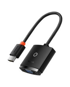 Baseus Lite Series Plug HDMI to VGA Adapter with Mini jack 3.5mm / Micro USB Power Supply (WKQX010101) Black