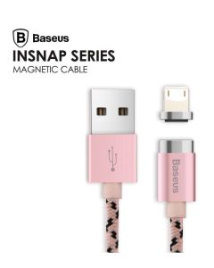 Baseus Insnap Series Magnetic Premium Καλώδιο Γρήγορης Φόρτισης 1 Μέτρου με μαγνητικό βύσμα USB to Lightning - Pink