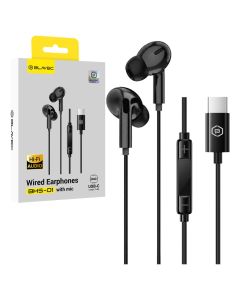 Blavec BHS-01 Earphones with Microphone Handsfree (BHS01-B) Ακουστικά Type-C - Black - MT83924
