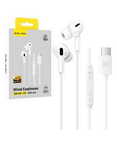 Blavec BHS-01 Earphones with Microphone Handsfree (BHS01-W) Ακουστικά Type-C - White - MT83923