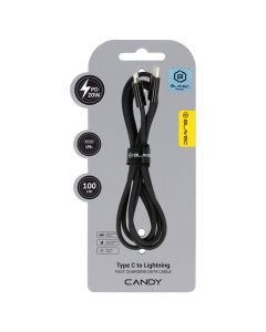 Blavec Candy Braided Fast Charging Data Cable PD 20W 2,4A (CCA-CL24B10) Καλώδιο Φόρτισης Type-C to Lightning 1m Black