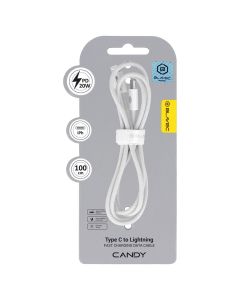 Blavec Candy Braided Fast Charging Data Cable PD 20W 2,4A (CCA-CL24W10) Καλώδιο Φόρτισης Type-C to Lightning 1m White
